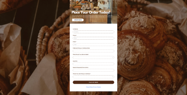 Form Bakery Order Request