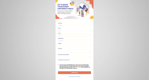 Form Event Marketing Contact