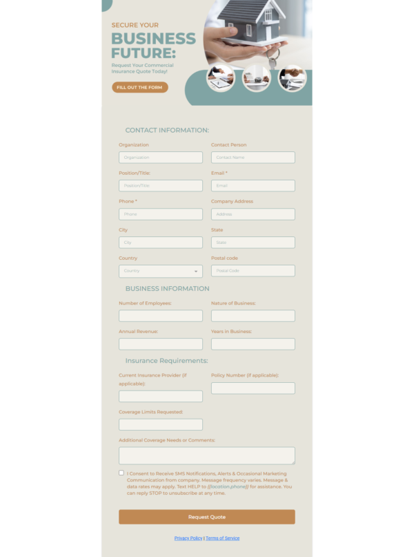 Form Commercial Insurance Request