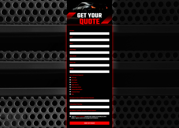 Form Automotive Mechanic Service Quote