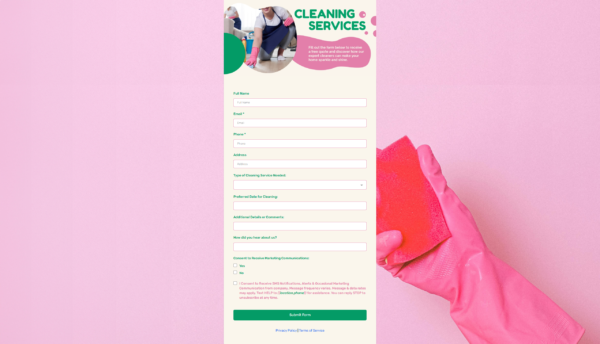 Form House Cleaning Lead
