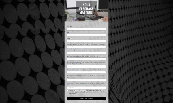 Form Web Designer Customer Satisfaction