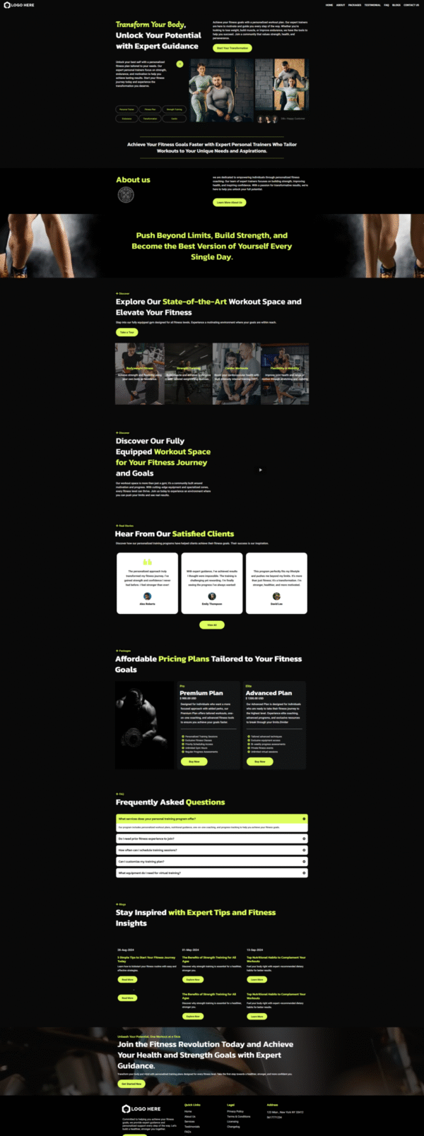 Website Personal Trainer