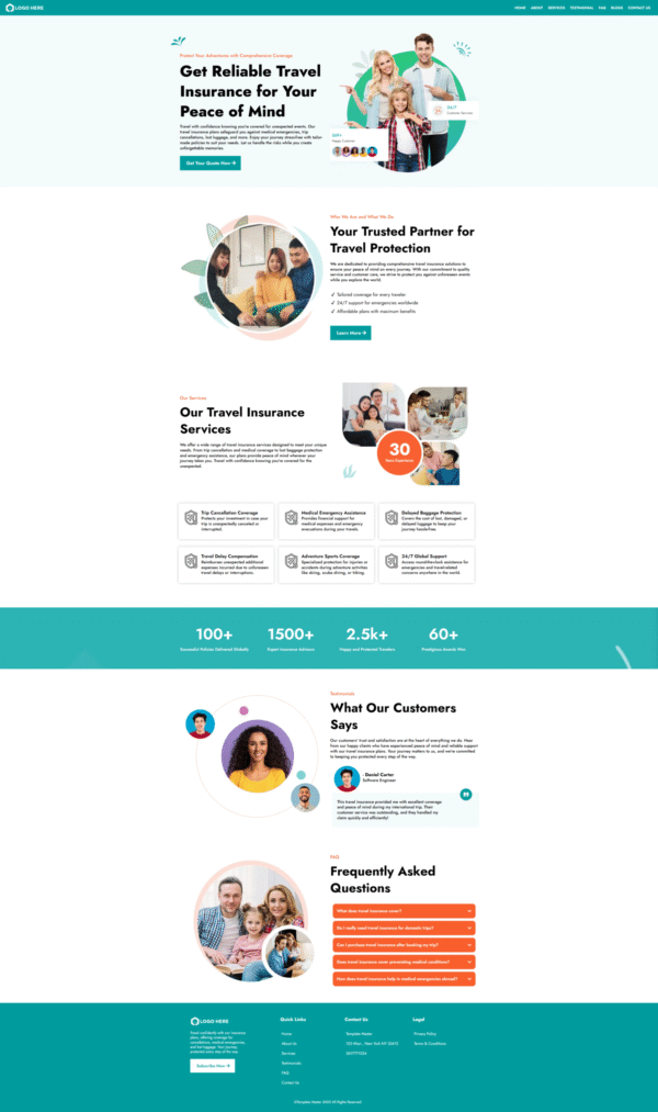 Website Travel Insurance Business Marketing