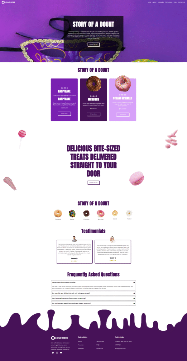 Website Restaurant & Bar Donut Stores