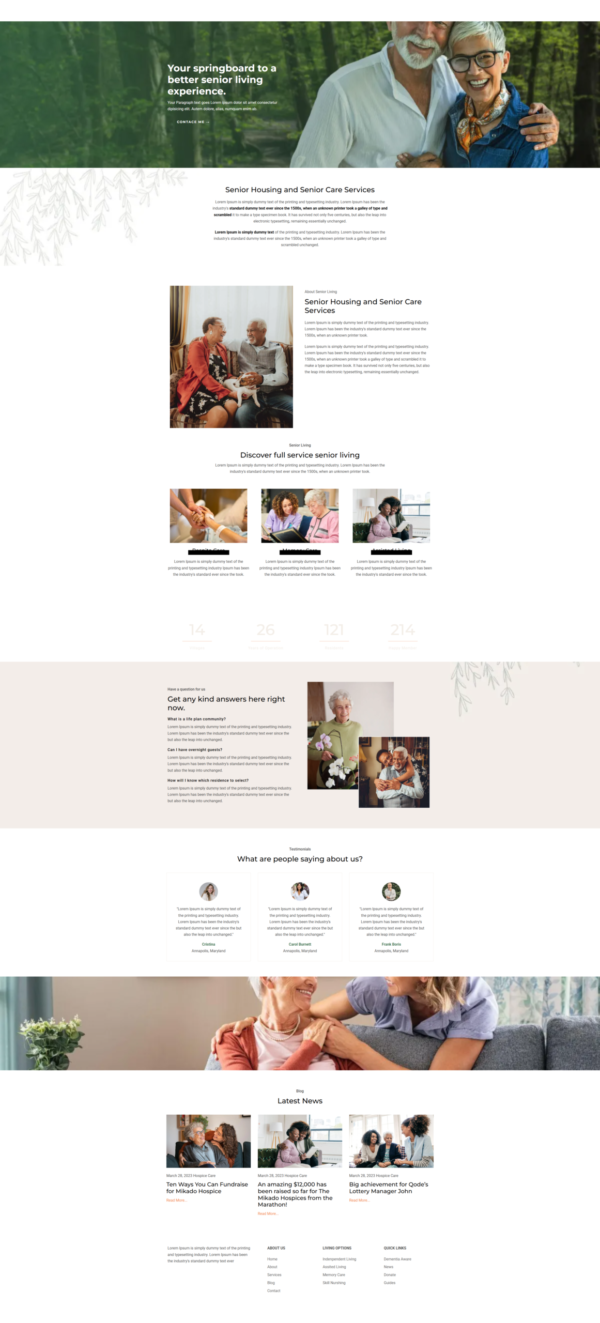 Website Assisted Living