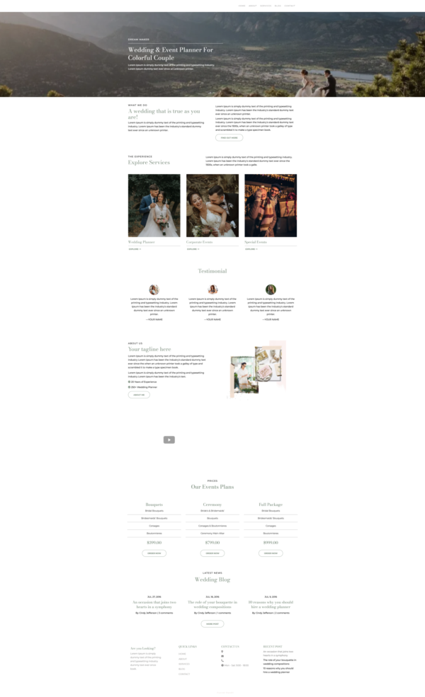 Website Event Planner