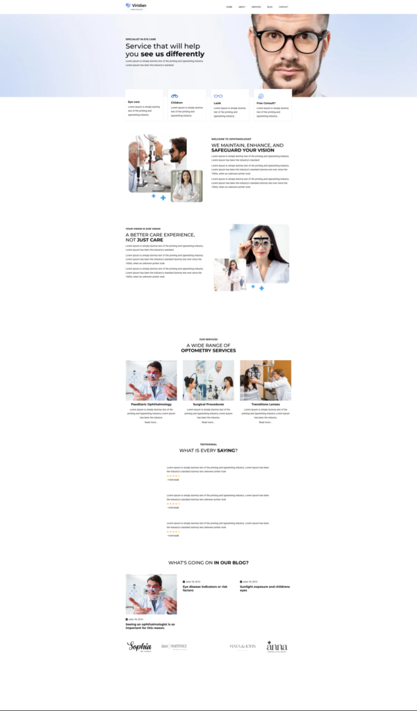 Website Optometrist Eye Doctor