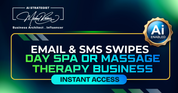Email and SMS Swipes Day spa or Massage Therapy Business
