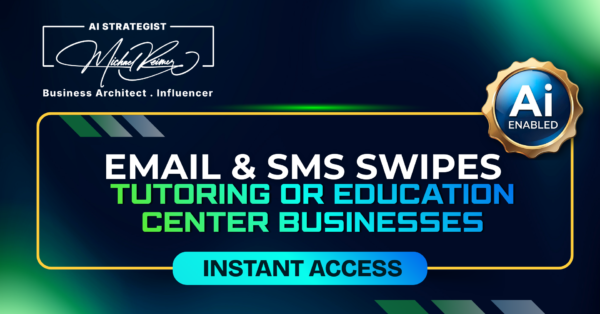 Email & SMS Swipe Tutoring or Education Center Businesses